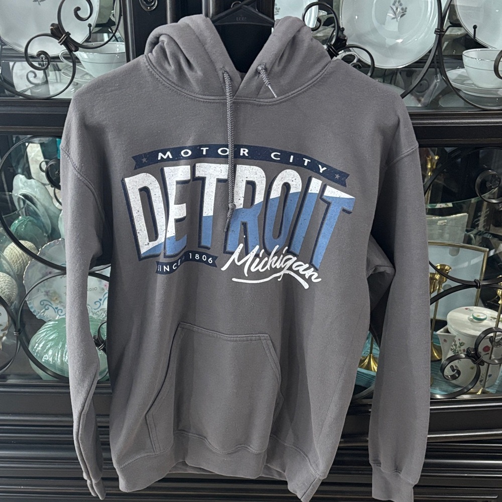 Gildan | Detroit Michigan Motor City Graphic Hoodie Sweatshirt | Size Small - Picture 3 of 6